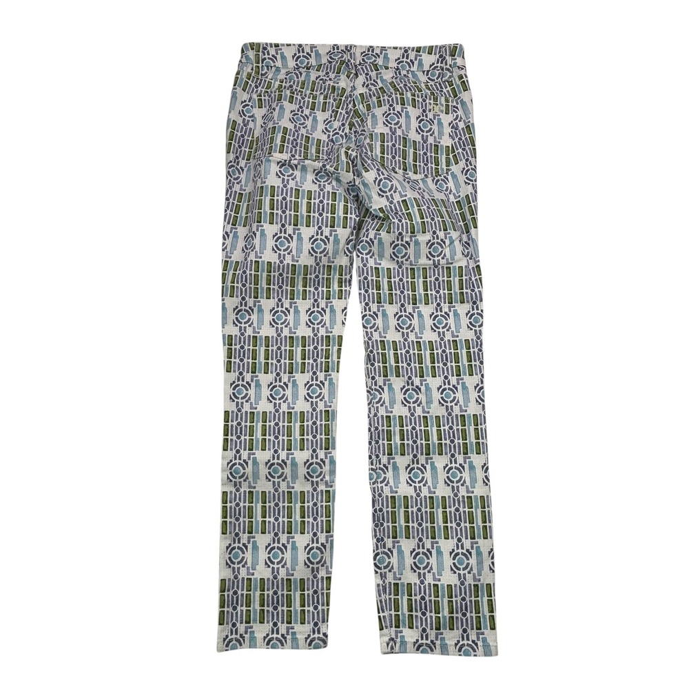 Tory Burch Printed Women's Size 28 Geometric Pattern Skinny Jeans 27" Inseam - Picture 3 of 16